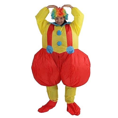 Aufblasbares Clown-Cosplay-Kostüm, Aufblasbares Clown-Kostüm mit Großem Arsch für Erwachsene, Wasserdichter Aufblasbarer Clown, Cosplay-Outfits, Kostüm, 150–190 Cm von Atyhao