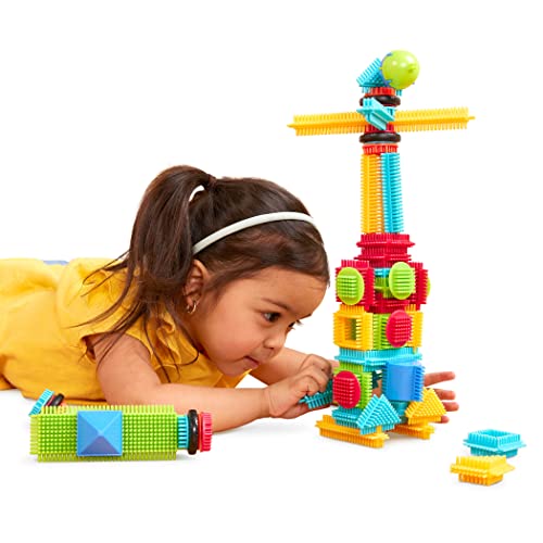Bristle Blocks 56 Teile Bausteine Basic Set – Lernspielzeug Bauklötze mit Borsten, Motorikspielzeug – Kinder und Baby Spielzeug ab 2 Jahren von Battat