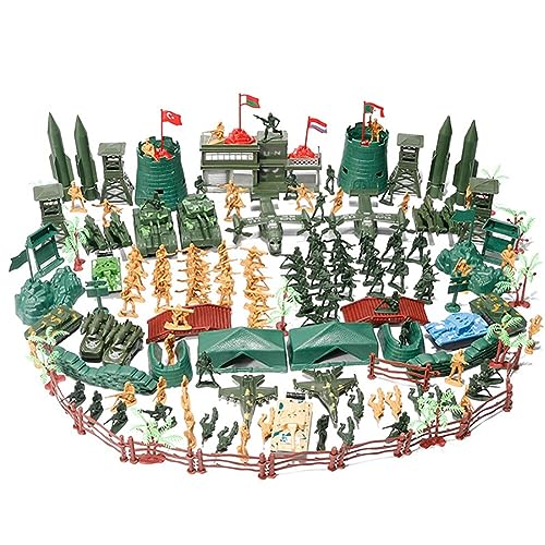 Aublinto 150 Stück Spielfiguren Set von Armee Soldaten Figuren 5 cm Plastik Soldaten Figuren Armee Figuren Militärischen Soldatenfiguren Flugzeuge Spielfiguren Militärspielset für Kinder von Aublinto