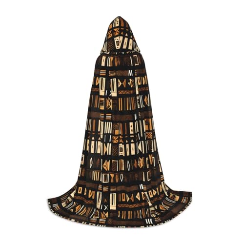 Afrikanischer Schlammtuch, Tribal-Druck, Unisex, Kapuzenumhang, verschiedene Anlässe, Halloween, Cosplay, Karneval, bequem, stilvoll Afrikanischer Schlammtuch, Tribal-Druck, Unisex, Kapuzenumhang, verschiedene Anlässe, Halloween, Cosplay, Karneval, bequem, stilvoll von Aubnva