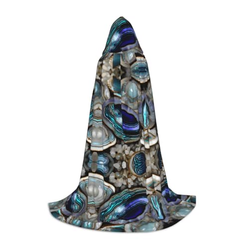 Aubnva Abalone-Perlmutt-Aufdruck, Unisex, Kapuzenumhang, vielfältig, Halloween, Cosplay, Karneval, bequem, stilvoll von Aubnva