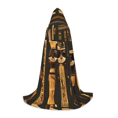 Aubnva Antiker ägyptischer Hieroglyphen-Druck, Unisex, Kapuzenumhang, verschiedene Anlässe, Halloween, Cosplay, Karneval, bequem, stilvoll von Aubnva
