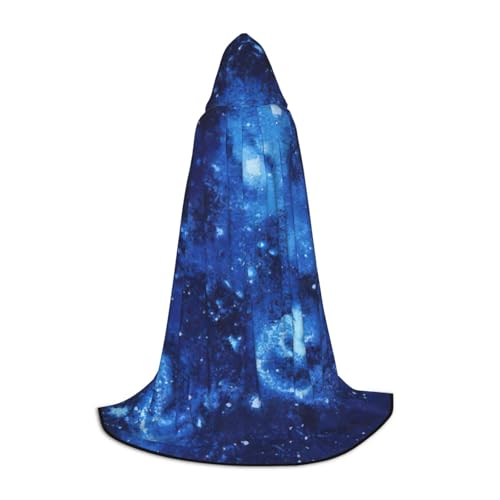 Aubnva Blauer Universe Weltraum Galaxie Druck Unisex Kapuzenumhang Vielfalt Halloween Cosplay Karneval Bequem Stilvoll Robe von Aubnva