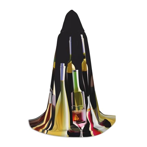Aubnva Cocktail-Gläser und Weinflaschen-Druck, Unisex, Kapuzenumhang, verschiedene Anlässe, Halloween, Cosplay, Karneval, bequem, stilvoll Aubnva Cocktail-Gläser und Weinflaschen-Druck, Unisex, Kapuzenumhang, verschiedene Anlässe, Halloween, Cosplay, Karneval, bequem, stilvoll von Aubnva