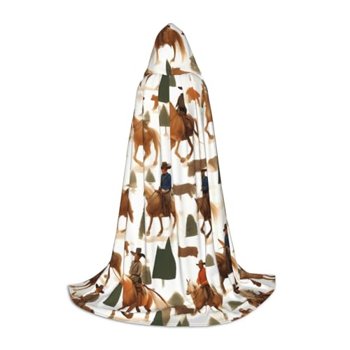 Aubnva Cowboy Ride Horse Print Unisex Kapuzenumhang Vielfalt Halloween Cosplay Karneval bequem stilvoll Robe Aubnva Cowboy Ride Horse Print Unisex Kapuzenumhang Vielfalt Halloween Cosplay Karneval bequem stilvoll Robe von Aubnva