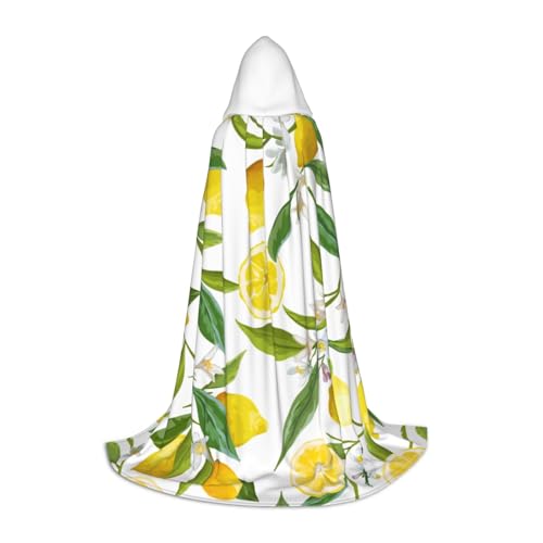 Aubnva Frischer tropischer Zitronen-Druck, Unisex, Kapuzenumhang, vielfältig, Halloween, Cosplay, Karneval, bequem, stilvoll von Aubnva