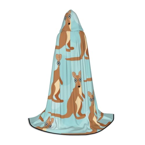 Aubnva Funny For Kangaroo Zoo Print Unisex Hooded Cloak Variety Halloween Cosplay Carnival Comfortable Stylish Robe von Aubnva