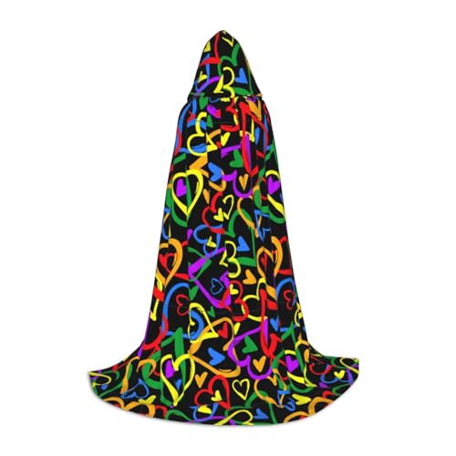 Aubnva Gay Pride Regenbogen-Druck, Unisex, Kapuzenumhang, verschiedene Anlässe, Halloween, Cosplay, Karneval, bequem, stilvoll von Aubnva
