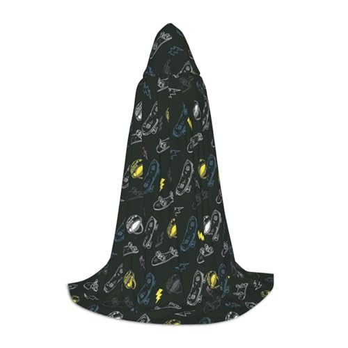 Aubnva Graffiti-Skateboard-Druck, Unisex, Kapuzenumhang, verschiedene Anlässe, Halloween, Cosplay, Karneval, bequem, stilvoll von Aubnva