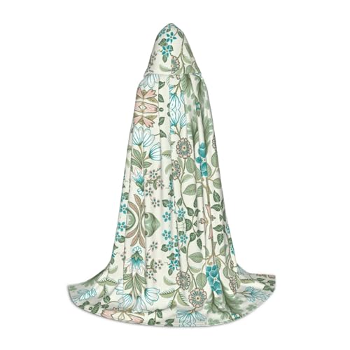 Aubnva Grüne Blume. Bedruckter Unisex-Kapuzenumhang Vielfalt Halloween Cosplay Karneval bequem stilvoll Robe von Aubnva