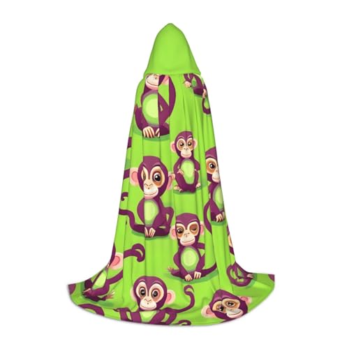 Aubnva Grüner cleverer Affen-Aufdruck, Unisex, Kapuzenumhang, vielfältig, Halloween, Cosplay, Karneval, bequem, stilvoll Aubnva Grüner cleverer Affen-Aufdruck, Unisex, Kapuzenumhang, vielfältig, Halloween, Cosplay, Karneval, bequem, stilvoll von Aubnva