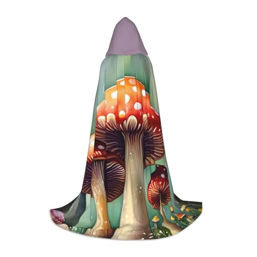 Aubnva Japanischer Malerei-Pilz-Druck, Unisex, Kapuzenumhang, verschiedene Anlässe, Halloween, Cosplay, Karneval, bequem, stilvoll von Aubnva
