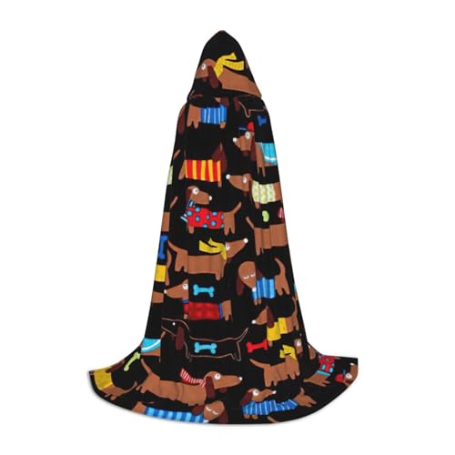 Aubnva Kapuzenumhang mit Aufschrift "I Love My Dog", Dackel-Aufdruck, Unisex, verschiedene Designs, Halloween, Cosplay, Karneval, bequem, stilvoll von Aubnva