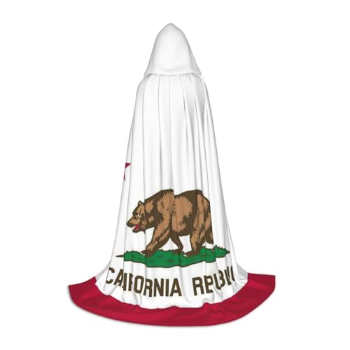 Aubnva Kapuzenumhang mit Kalifornien-Flagge, Unisex, verschiedene Designs, Halloween, Cosplay, Karneval, bequem, stilvoll von Aubnva