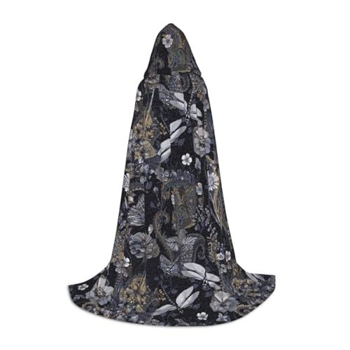Aubnva Kapuzenumhang mit Libellen-Motiv, Unisex, für Halloween, Cosplay, Karneval, bequem, stilvoll von Aubnva