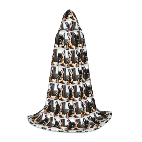 Aubnva Kapuzenumhang mit französischer Bulldogge, Unisex, verschiedene Designs, Halloween, Cosplay, Karneval, bequem, stilvoll Aubnva Kapuzenumhang mit französischer Bulldogge, Unisex, verschiedene Designs, Halloween, Cosplay, Karneval, bequem, stilvoll von Aubnva