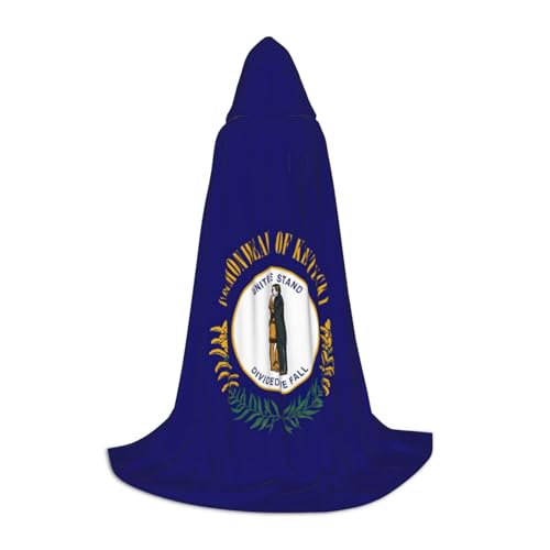 Aubnva Kentucky State Flag Print Unisex Hooded Cloak Variety Halloween Cosplay Carnival Comfortable Stylish Robe von Aubnva