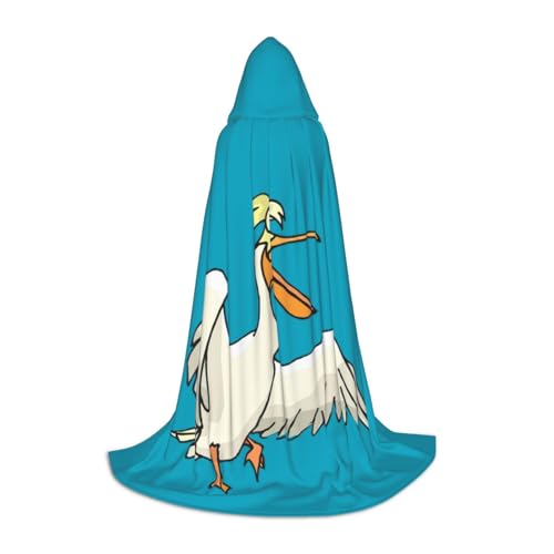 Aubnva Lustiger Pelikan-Druck, Unisex, Kapuzenumhang, verschiedene Anlässe, Halloween, Cosplay, Karneval, bequem, stilvoll von Aubnva