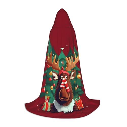 Aubnva Lustiger Weihnachtsumhang mit Elch-Aufdruck, Unisex, mit Kapuze, für Halloween, Cosplay, Karneval, bequem, stilvoll Aubnva Lustiger Weihnachtsumhang mit Elch-Aufdruck, Unisex, mit Kapuze, für Halloween, Cosplay, Karneval, bequem, stilvoll von Aubnva