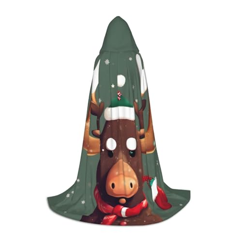 Aubnva Lustiger Weihnachtsumhang mit Elchkopf-Aufdruck, Unisex, mit Kapuze, für Halloween, Cosplay, Karneval, bequem, stilvoll Aubnva Lustiger Weihnachtsumhang mit Elchkopf-Aufdruck, Unisex, mit Kapuze, für Halloween, Cosplay, Karneval, bequem, stilvoll von Aubnva