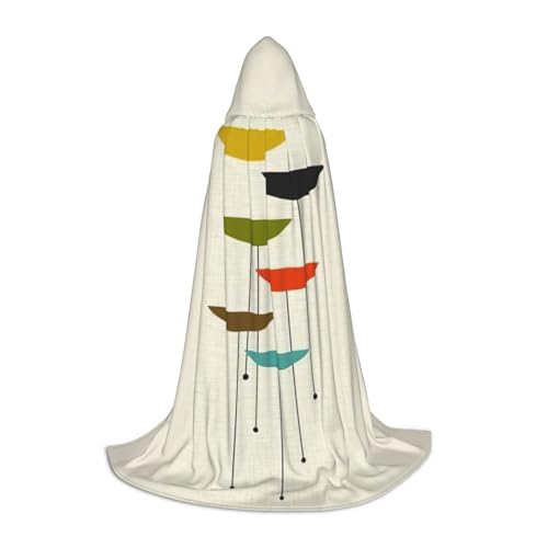 Aubnva Mid Century Moderner Druck, Unisex, Kapuzenumhang, verschiedene Anlässe, Halloween, Cosplay, Karneval, bequem, stilvoll von Aubnva