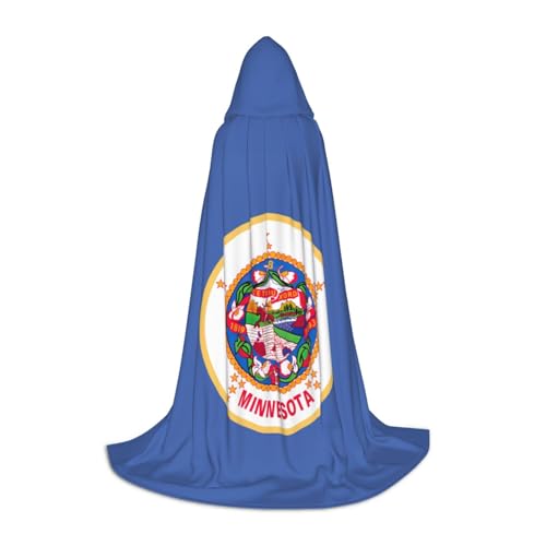 Aubnva Minnesota State Flag Print Unisex Kapuzenumhang Vielfalt Halloween Cosplay Karneval bequem stilvoll Robe von Aubnva