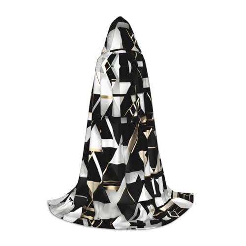 Aubnva Modischer, moderner schwarz-weiß-goldener Dreiecksaufdruck, Unisex, Kapuzenumhang, Vielzahl für Halloween, Cosplay, Karneval, bequem, stilvoll Aubnva Modischer, moderner schwarz-weiß-goldener Dreiecksaufdruck, Unisex, Kapuzenumhang, Vielzahl für Halloween, Cosplay, Karneval, bequem, stilvoll von Aubnva