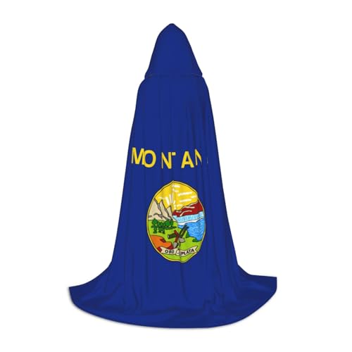 Aubnva Montana State Flag Print Unisex Kapuzenumhang Vielfalt Halloween Cosplay Karneval bequem stilvoll Robe von Aubnva