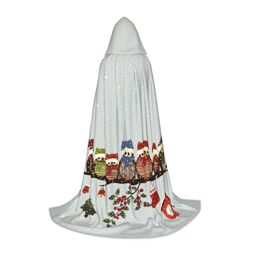 Aubnva Niedlicher Weihnachtsumhang mit Eulen auf Ast, Unisex, Kapuzenumhang, vielfältig, Halloween, Cosplay, Karneval, bequem, stilvoll Aubnva Niedlicher Weihnachtsumhang mit Eulen auf Ast, Unisex, Kapuzenumhang, vielfältig, Halloween, Cosplay, Karneval, bequem, stilvoll von Aubnva