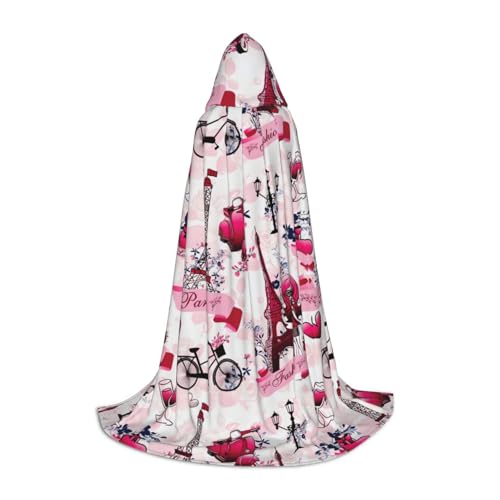 Aubnva Paris Eiffelturm Frankreich Druck Unisex Kapuzenumhang Vielfalt Halloween Cosplay Karneval bequem stilvoll Robe von Aubnva