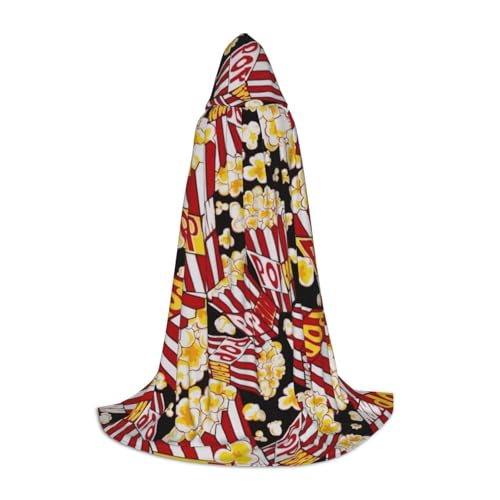 Aubnva Popcorn-Druck, Unisex, Kapuzenumhang, verschiedene Anlässe, Halloween, Cosplay, Karneval, bequem, stilvoll von Aubnva