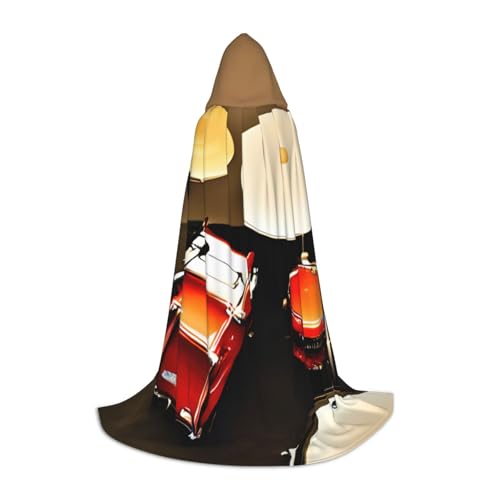 Aubnva Schlagzeug-Set, Standarddruck, Unisex, Kapuzenumhang, verschiedene Anlässe, Halloween, Cosplay, Karneval, bequem, stilvoll von Aubnva