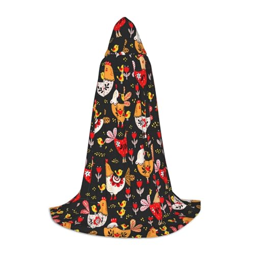 Aubnva Süßer Hahn-Aufdruck, Unisex, Kapuzenumhang, verschiedene Anlässe, Halloween, Cosplay, Karneval, bequem, stilvoll von Aubnva
