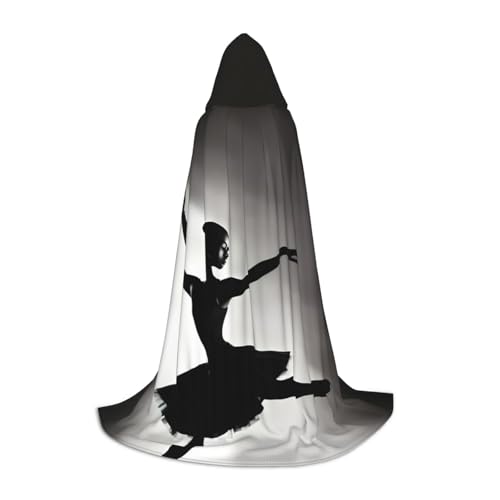 Aubnva Umhang mit Ballerina-Motiv, Unisex, mit Kapuze, für Halloween, Cosplay, Karneval, bequem, stilvoll von Aubnva