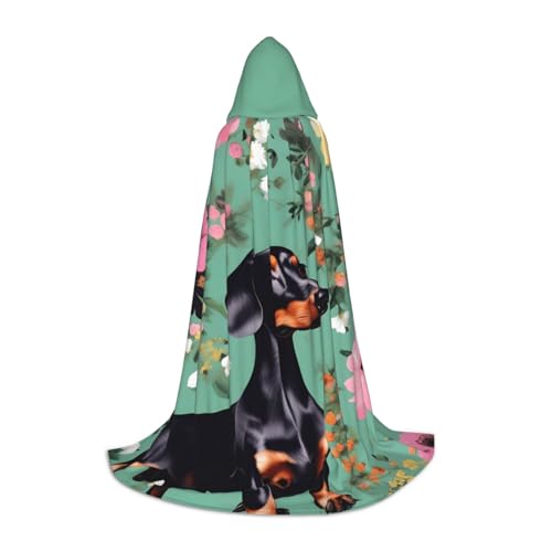 Aubnva Umhang mit Dackel-Blumenmuster, Unisex, mit Kapuze, verschiedene Designs, Halloween, Cosplay, Karneval, bequem, stilvoll Aubnva Umhang mit Dackel-Blumenmuster, Unisex, mit Kapuze, verschiedene Designs, Halloween, Cosplay, Karneval, bequem, stilvoll von Aubnva