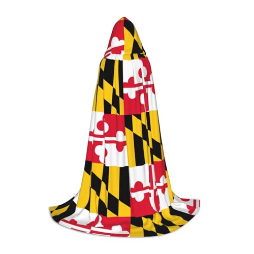 Aubnva Umhang mit Kapuze, Motiv: Flagge von Maryland, Unisex, verschiedene Designs, Halloween, Cosplay, Karneval, bequem, stilvoll von Aubnva