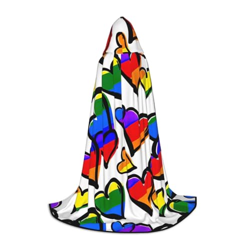 Aubnva Umhang mit Kapuze in Regenbogenfarben, unisex, für Halloween, Cosplay, Karneval, bequem, stilvoll Aubnva Umhang mit Kapuze in Regenbogenfarben, unisex, für Halloween, Cosplay, Karneval, bequem, stilvoll von Aubnva