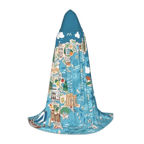 Aubnva Umhang mit Kapuze und Griechenland-Kartendruck, Unisex, verschiedene Designs, Halloween, Cosplay, Karneval, bequem, stilvoll Aubnva Umhang mit Kapuze und Griechenland-Kartendruck, Unisex, verschiedene Designs, Halloween, Cosplay, Karneval, bequem, stilvoll von Aubnva