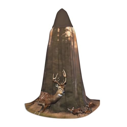 Aubnva Umhang mit Kapuze und Hirschjagd, Unisex, verschiedene Designs, Halloween, Cosplay, Karneval, bequem, stilvoll von Aubnva