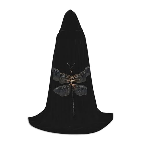 Aubnva Umhang mit Kapuze und Libellen-Motiv, Unisex, für Halloween, Cosplay, Karneval, bequem, stilvoll von Aubnva