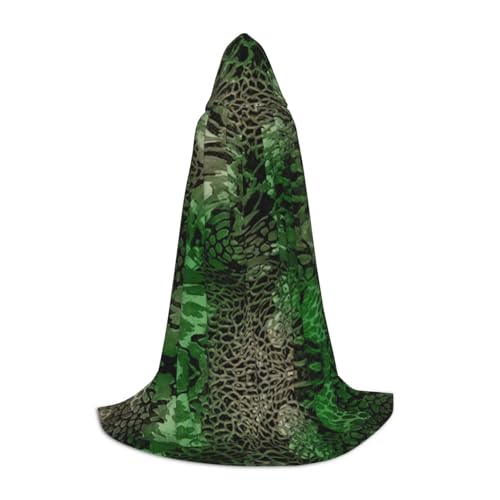 Aubnva Umhang mit Kapuze und Schlangenmuster, Unisex, für Halloween, Cosplay, Karneval, bequem, stilvoll von Aubnva
