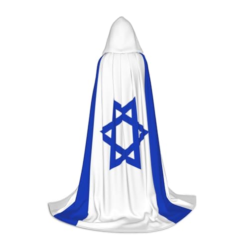 Aubnva Umhang mit Kapuze und israelischer Flagge, Unisex, verschiedene Anlässe, Halloween, Cosplay, Karneval, bequem, stilvoll von Aubnva