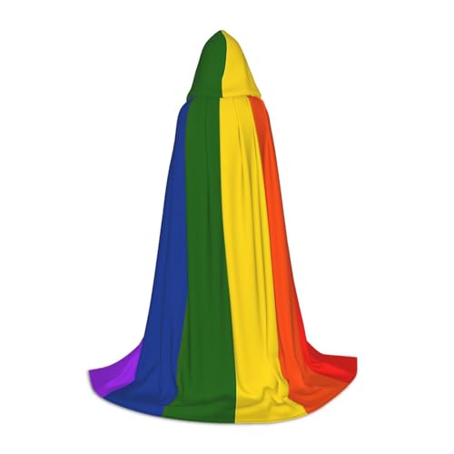 Aubnva Umhang mit Regenbogen-Flagge, Unisex, mit Kapuze, verschiedene Designs, Halloween, Cosplay, Karneval, bequem, stilvoll von Aubnva