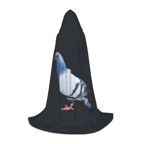 Aubnva Umhang mit Taubenmuster, Unisex, mit Kapuze, für Halloween, Cosplay, Karneval, bequem, stilvoll von Aubnva