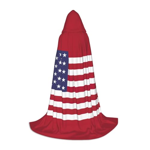 Aubnva Umhang mit amerikanischer Flagge, Unisex, mit Kapuze, für Halloween, Cosplay, Karneval, bequem, stilvoll Aubnva Umhang mit amerikanischer Flagge, Unisex, mit Kapuze, für Halloween, Cosplay, Karneval, bequem, stilvoll von Aubnva