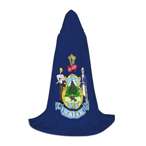 Aubnva Umhang mit der Flagge von Maine, Unisex, mit Kapuze, für Halloween, Cosplay, Karneval, bequem, stilvoll Aubnva Umhang mit der Flagge von Maine, Unisex, mit Kapuze, für Halloween, Cosplay, Karneval, bequem, stilvoll von Aubnva