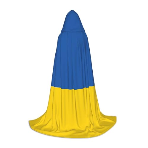 Aubnva Umhang mit der Ukraine-Flagge, unisex, mit Kapuze, für Halloween, Cosplay, Karneval, bequem, stilvoll von Aubnva