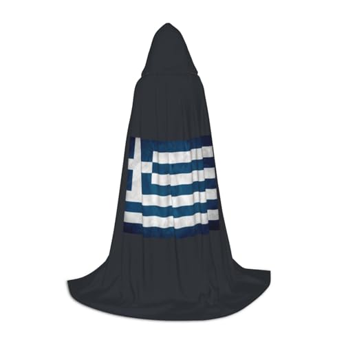 Aubnva Umhang mit griechischer Flagge, unisex, mit Kapuze, für Halloween, Cosplay, Karneval, bequem, stilvoll von Aubnva