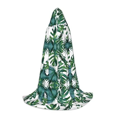 Aubnva Umhang mit grüner Bananenblätter, unisex, mit Kapuze, für Halloween, Cosplay, Karneval, bequem, stilvoll von Aubnva