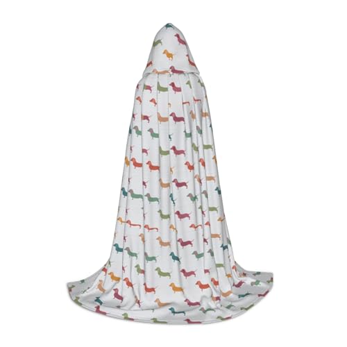 Aubnva Umhang mit niedlichem Dackel-Motiv, Unisex, mit Kapuze, für Halloween, Cosplay, Karneval, bequem, stilvoll von Aubnva